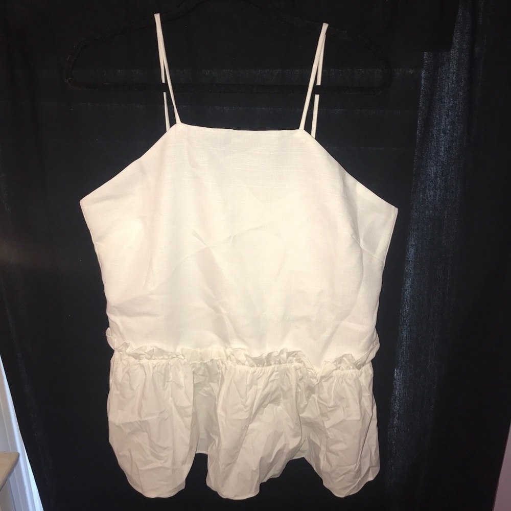Anthropologie white peplum tank